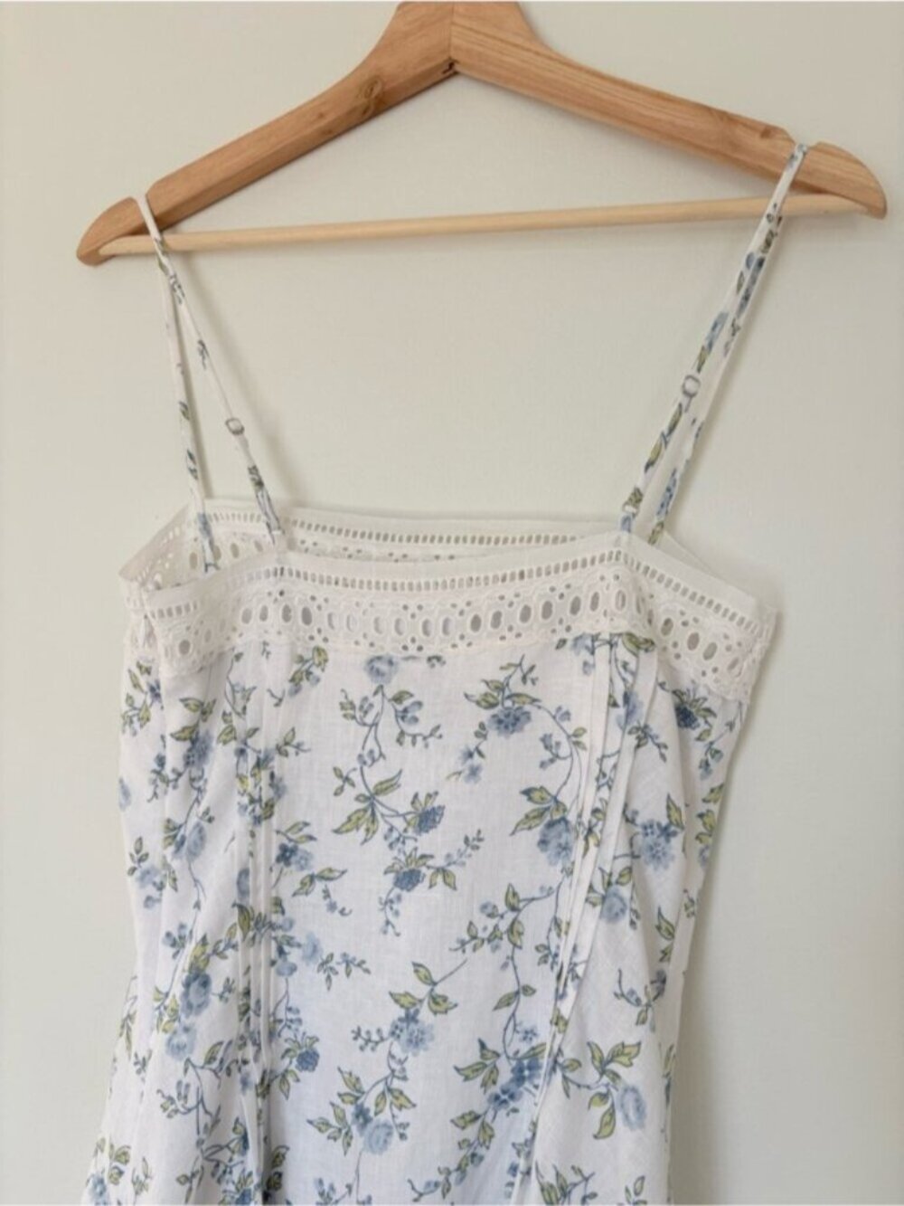NEW Reformation Pomona Linen Lace Trim Midi Dress Nostalgia Floral | US 6 UK 10 - Picture 10 of 12